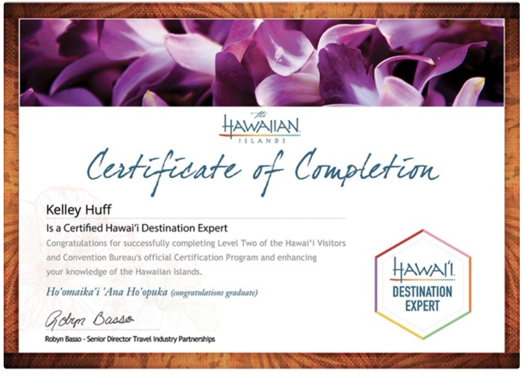 Certified Hawaii Destination Expert