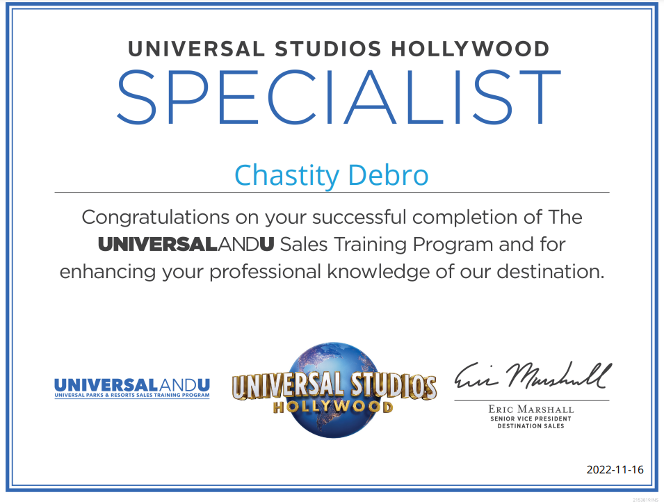 Universal Studios Specialist