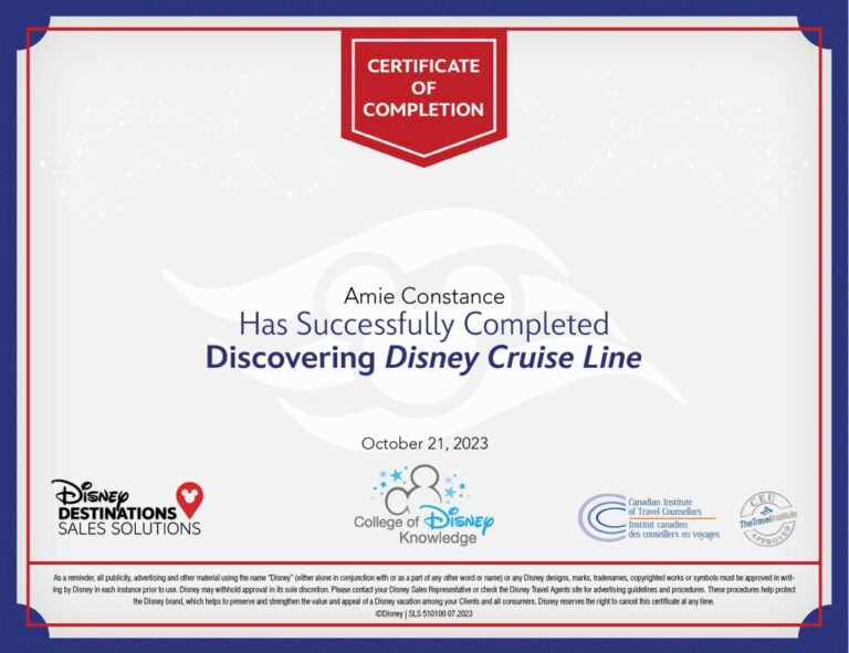 Disney Cruise Line - Certified