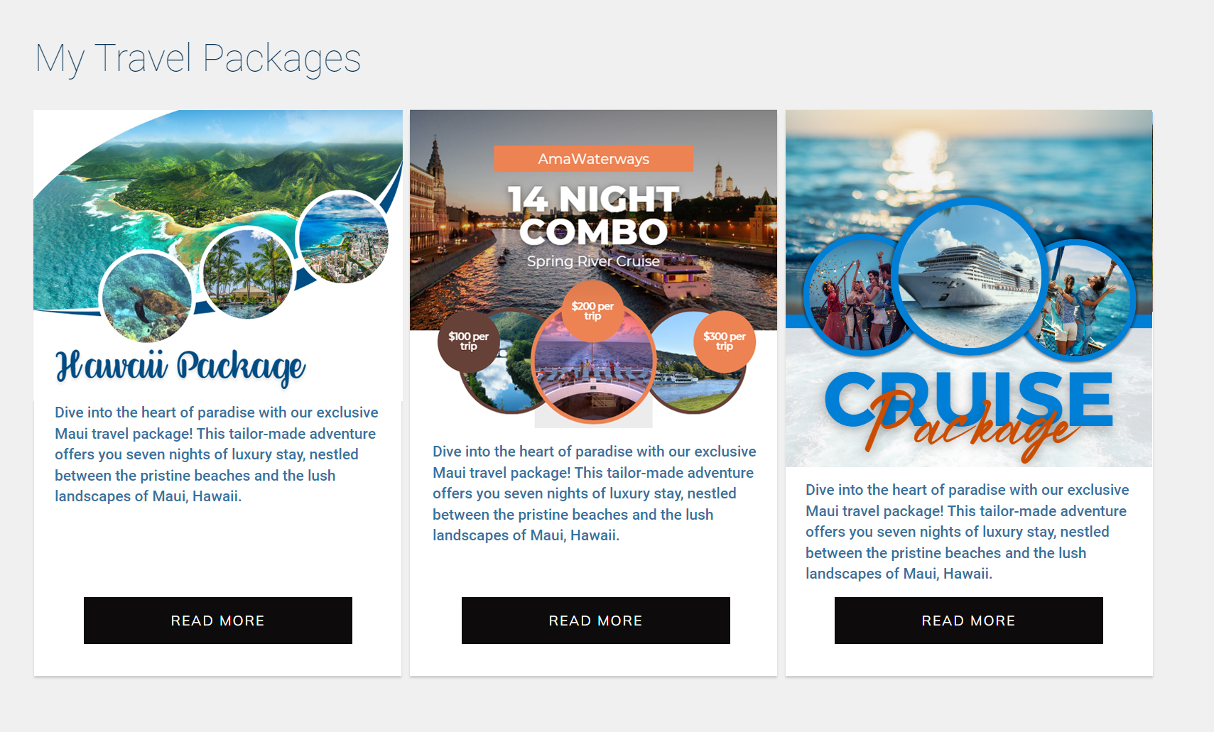 create agent travel packages