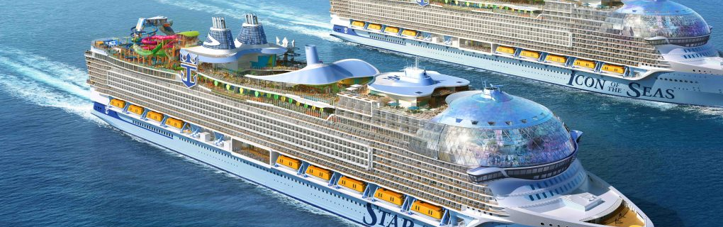 comparison of Royal Caribbeans icon of the seas cruise ship with the new royal caribbeans star of the seas cruise ship