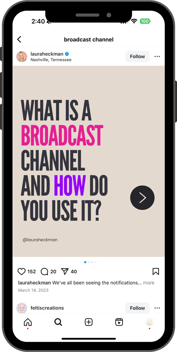 Broadcast Channels - Instagram for Travel Agents