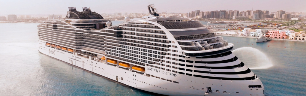 MSC World America cruise ship compared to the Norwegian Aqua cruise ship