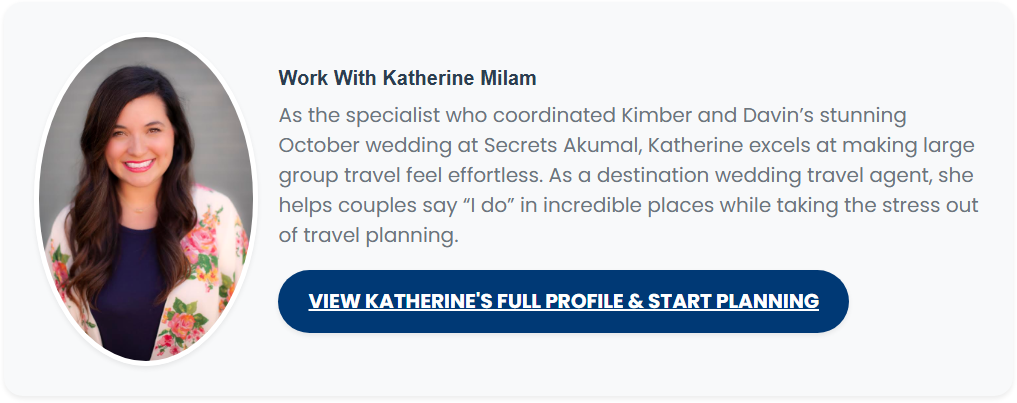 Wedding travel agent for Secrets Akumal