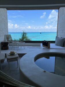 Caribbean ocean view resort balcony