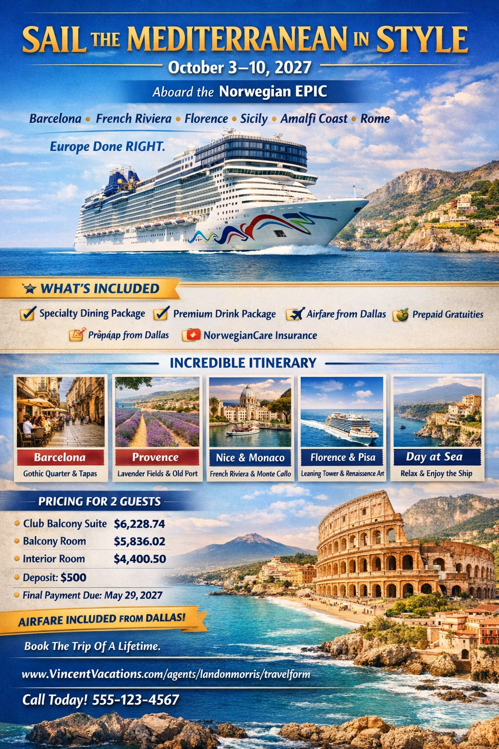 ⚓️🚢 Sail the Mediterranean in Style – October 2027! 🚢⚓️
