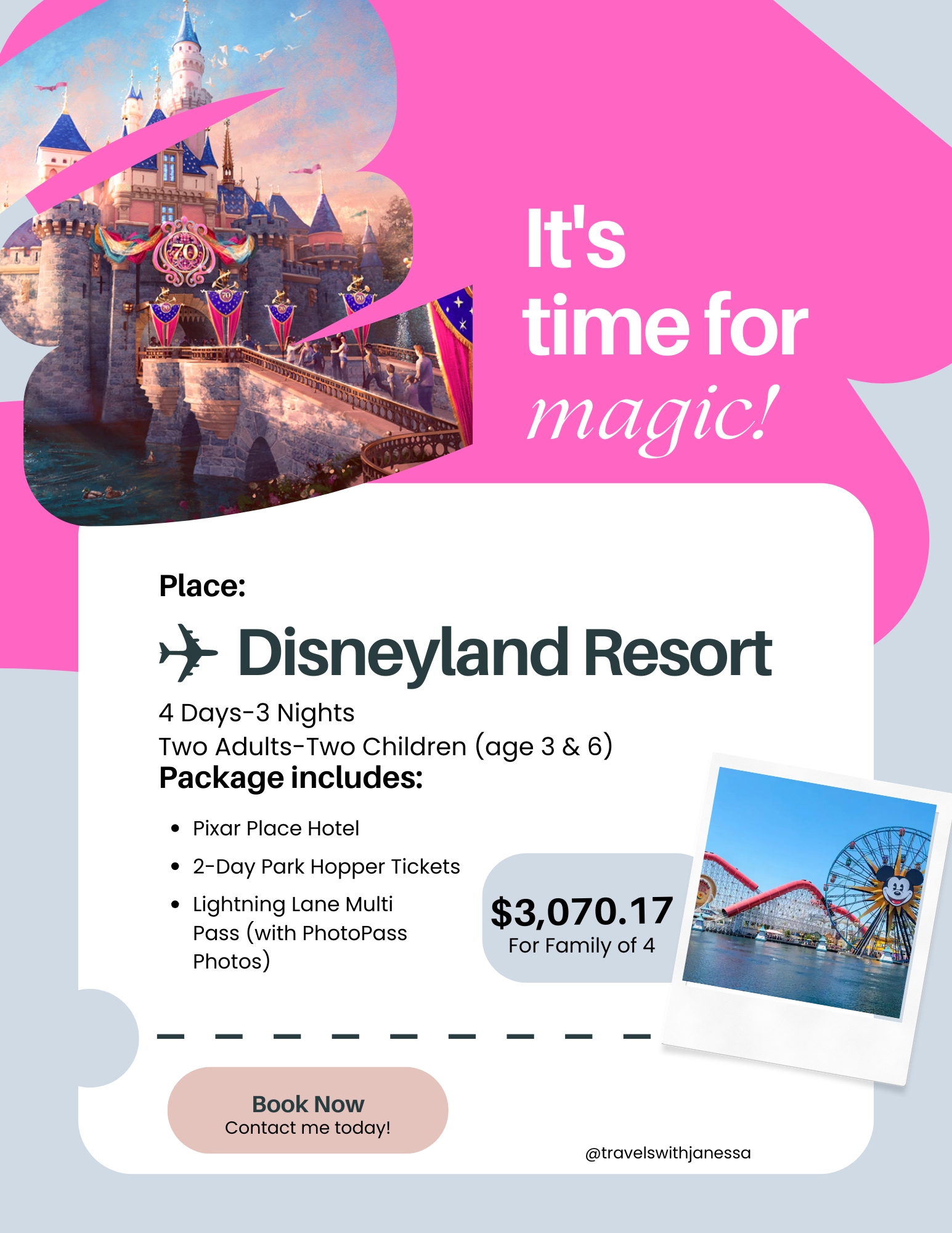 Disneyland 70th Anniversary Family Vacation Package