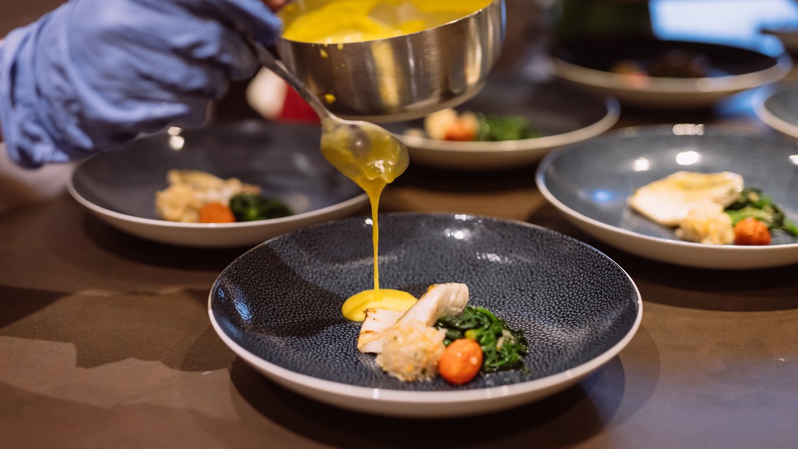 Gourmet culinary presentation at The Chef's Table specialty restaurant on AmaWaterways