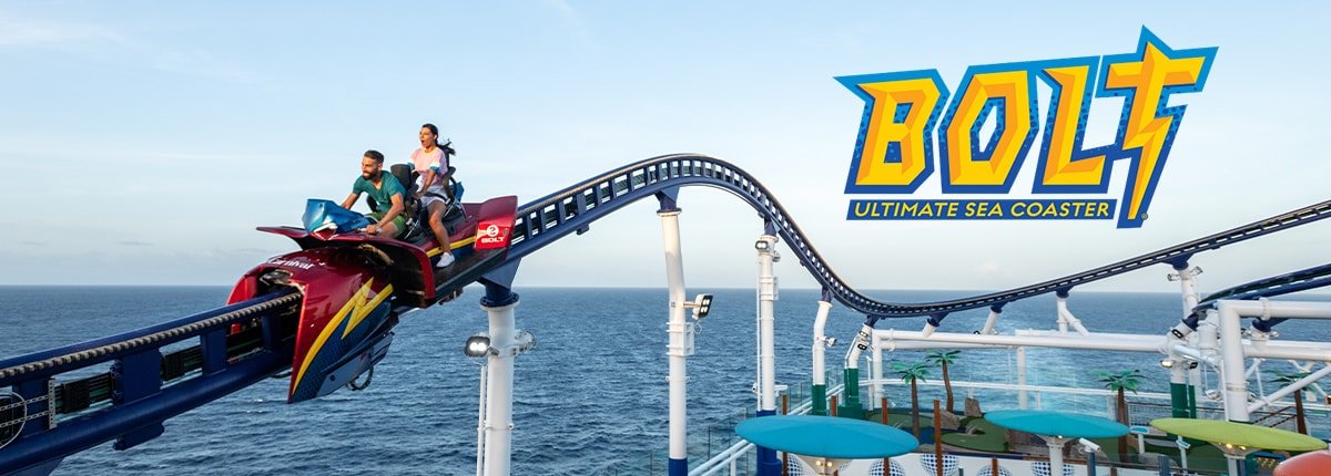 Carnival BOLT Ultimate Sea Coaster on Mardi Gras Top Deck