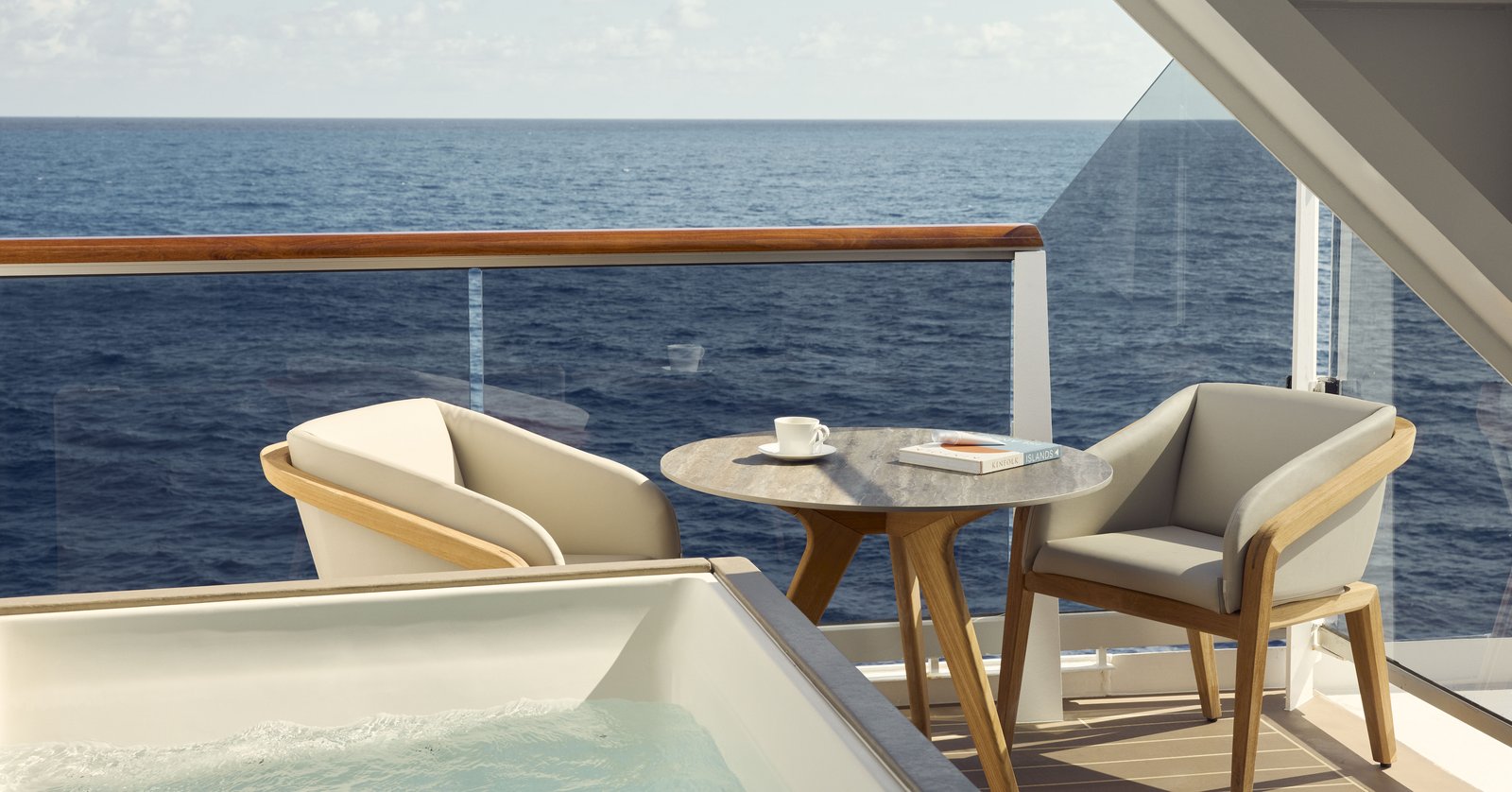 Explora Journeys Retreat Residence spacious living salon and panoramic private terrace