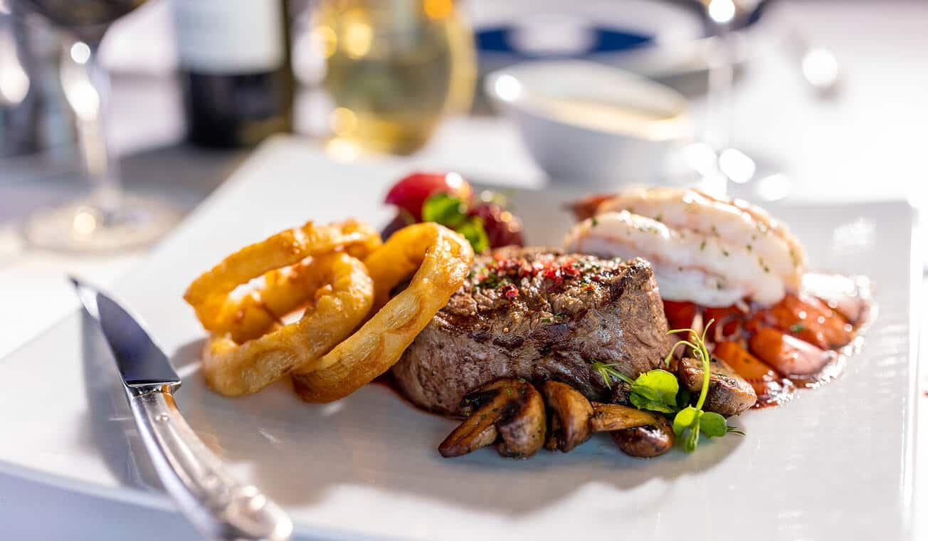Gourmet breakfast presentation in Club Orange with fresh seasonal ingredients