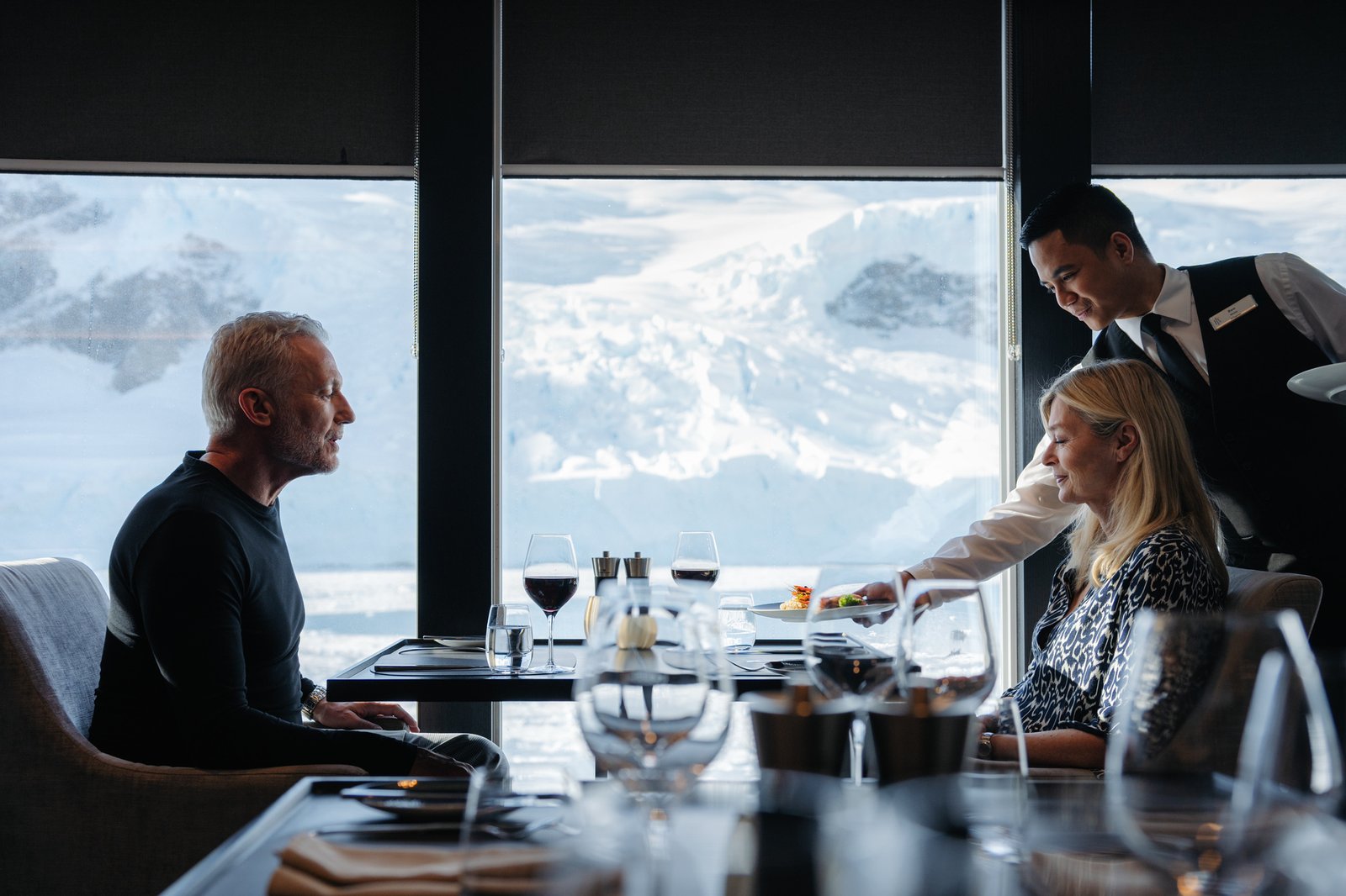 Lindstrom fine dining specialty restaurant on HX Hurtigruten expedition ships