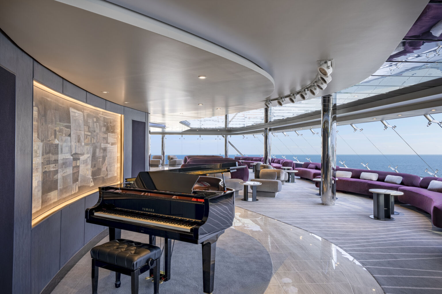 MSC Yacht Club Top Sail Lounge panoramic forward-facing observation lounge