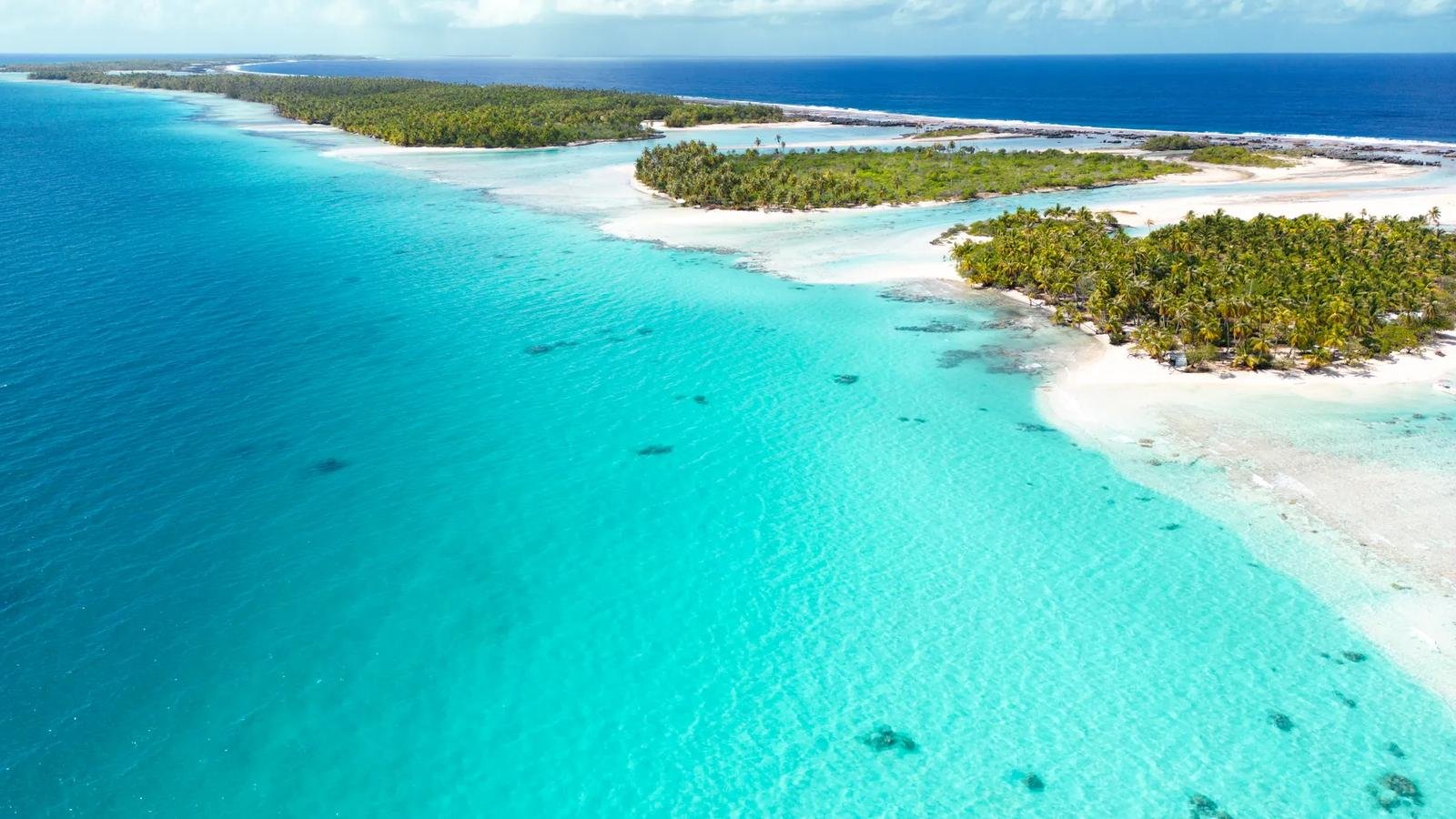 m/s Paul Gauguin luxury cruise ship anchored in turquoise French Polynesia lagoon