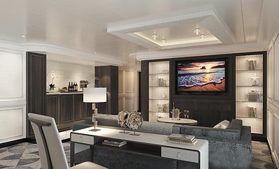 Regent Master Suite spacious living room styled like a Park Avenue apartment