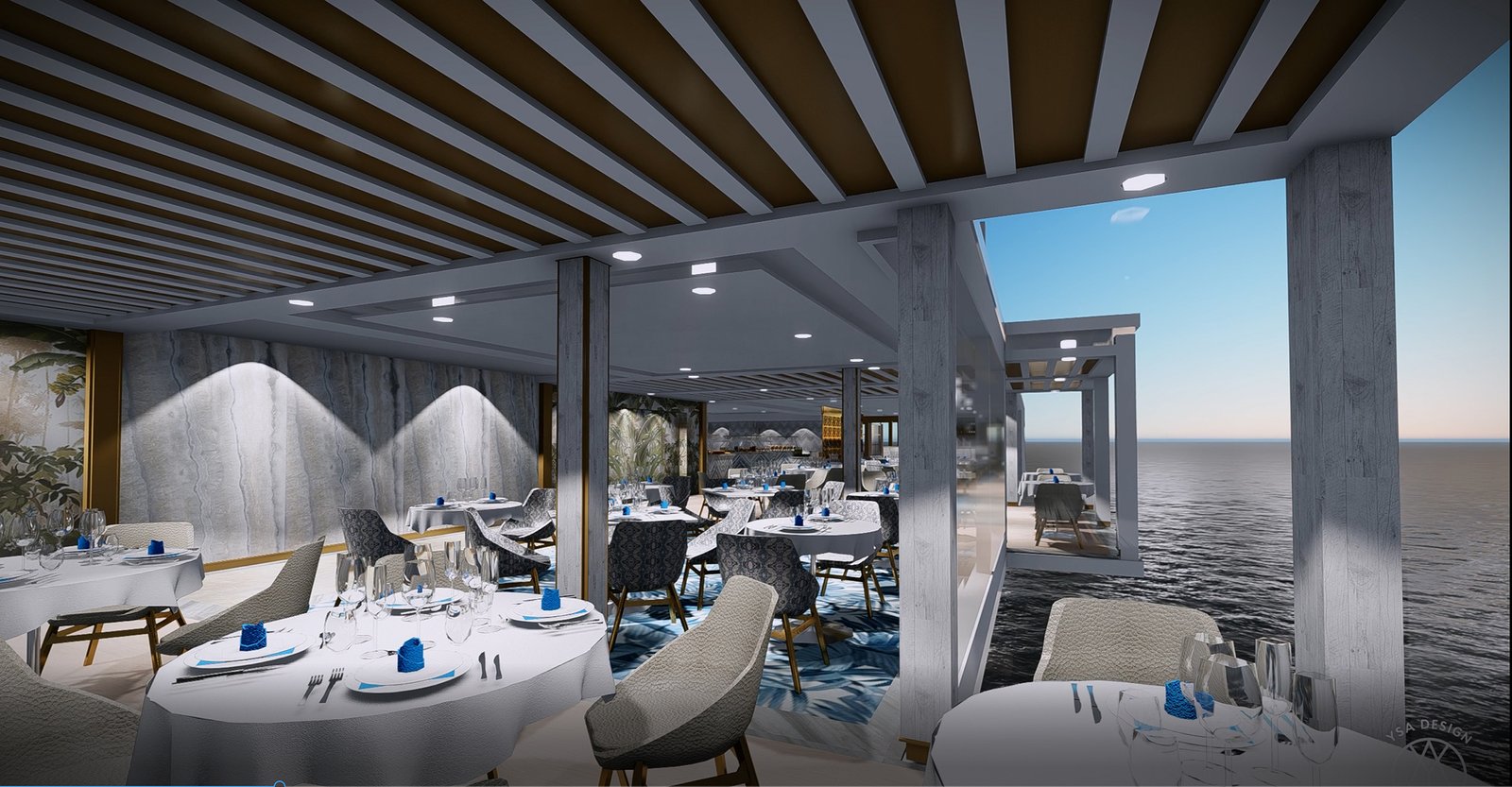 Glass-enclosed sky-lit parlor and solarium sitting area in the Regent Suite