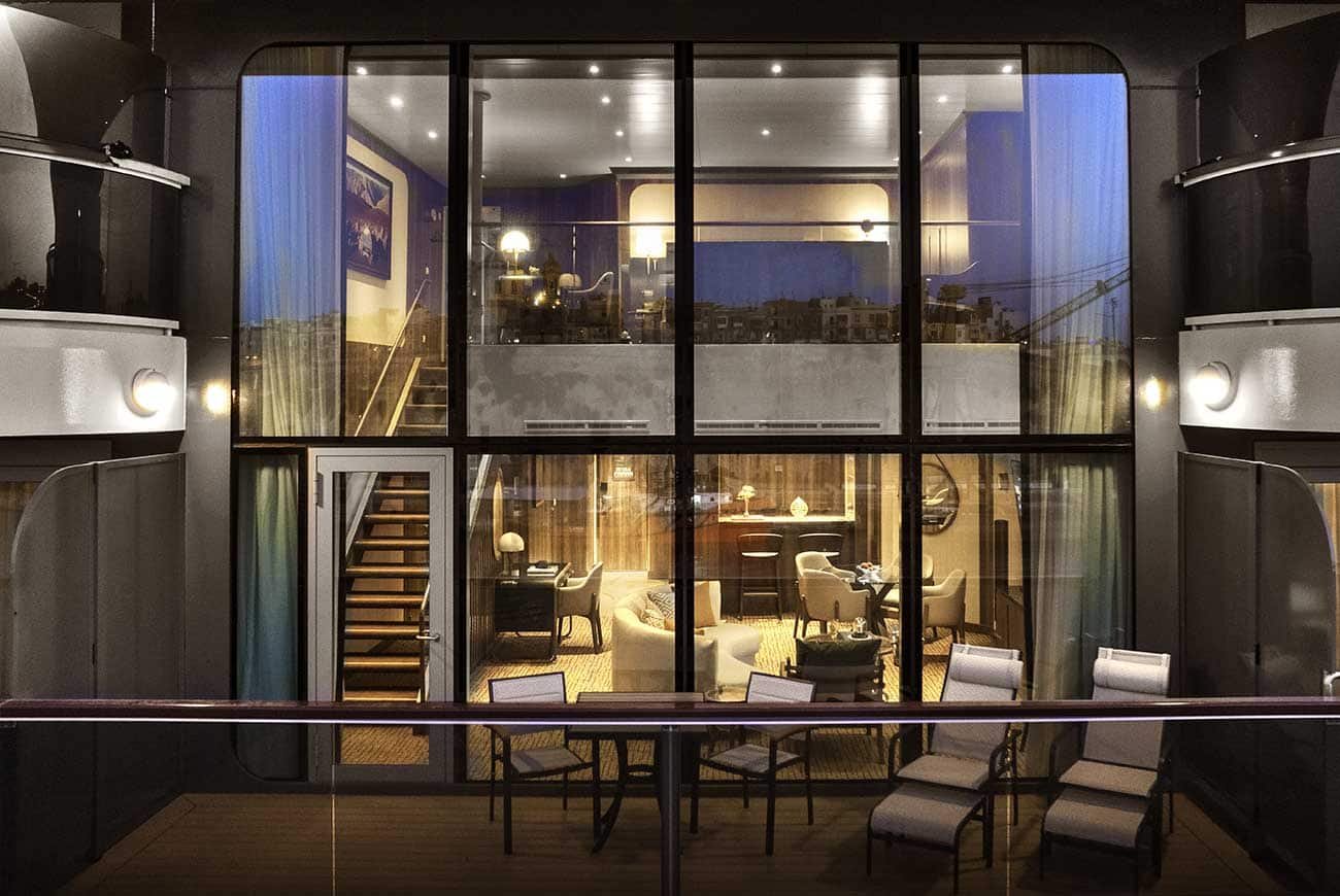 Seabourn Wintergarden Suite private veranda overlooking the ocean