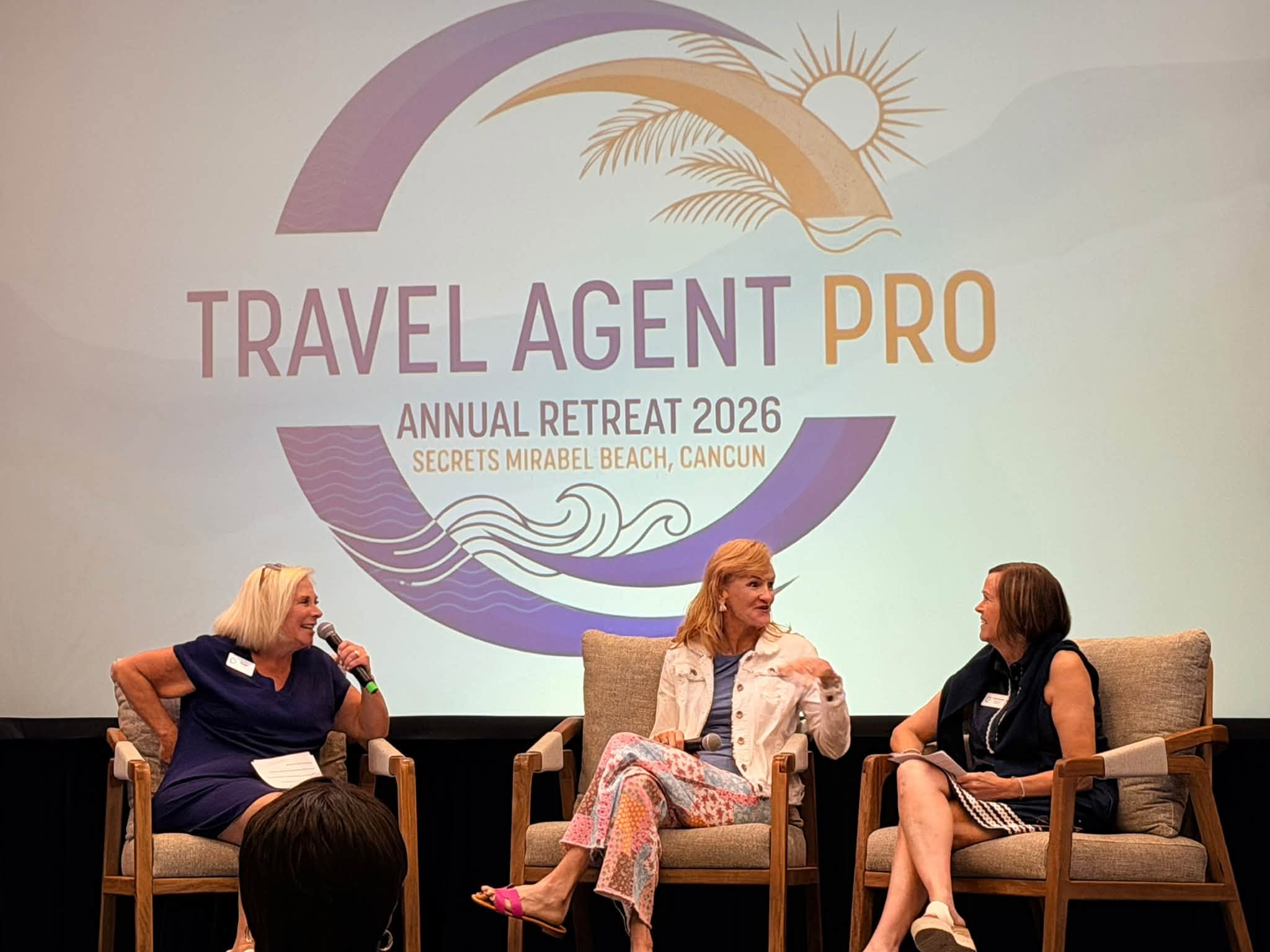 Executive leadership panel discussion hosted by Jill LaBarre at Secrets Mirabel